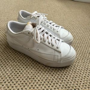 White Nike Platform Blazers